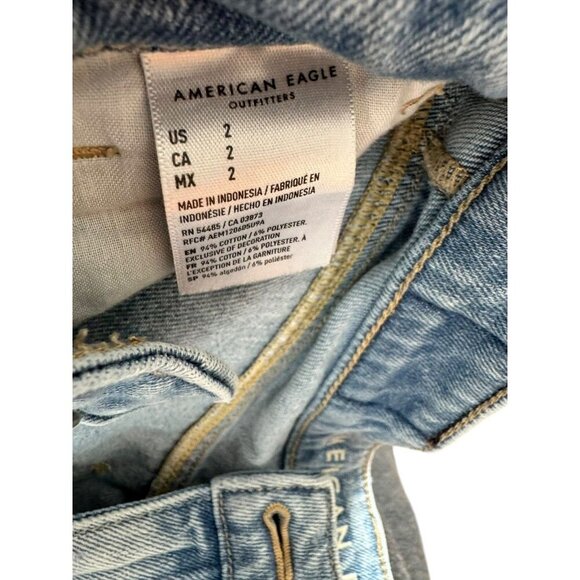 American Eagle Outfitters Light Wash Distressed Denim Festival Jean Shorts 2 - Picture 8 of 9